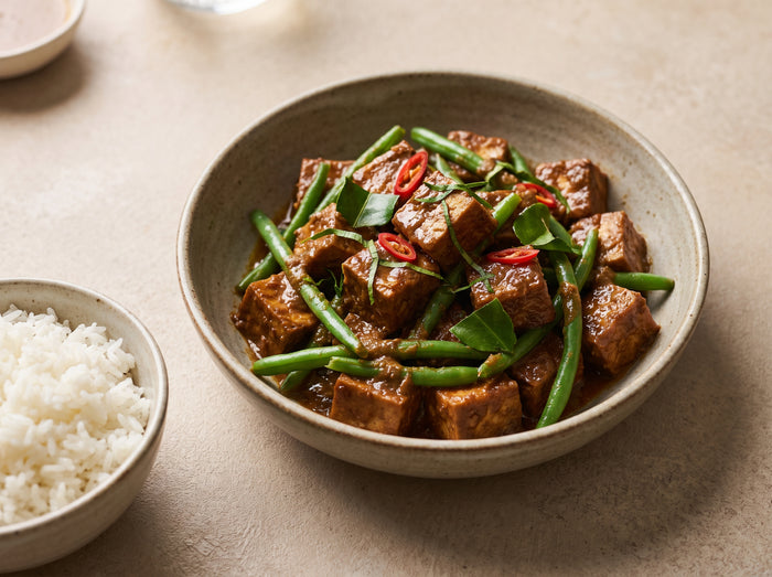 Rendang-Braised Tofu & Green Beans, From Scratch