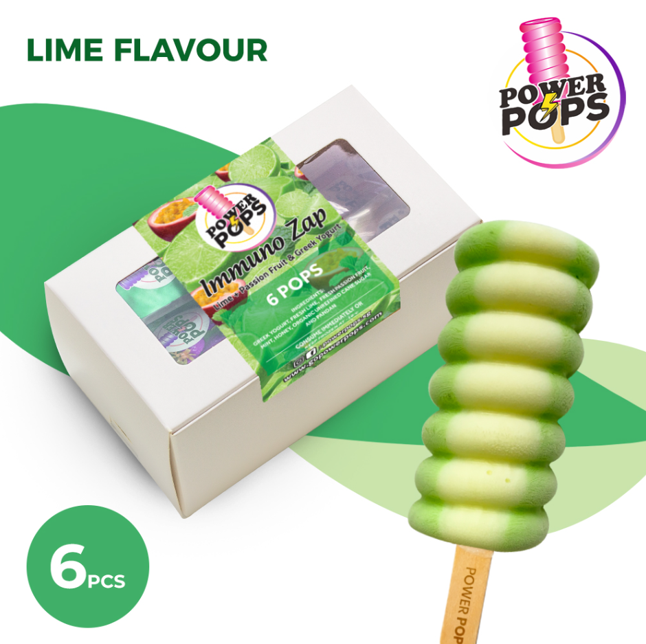 IMMUNO ZAP LIME AND PASSION FRUIT YOGURT POPS