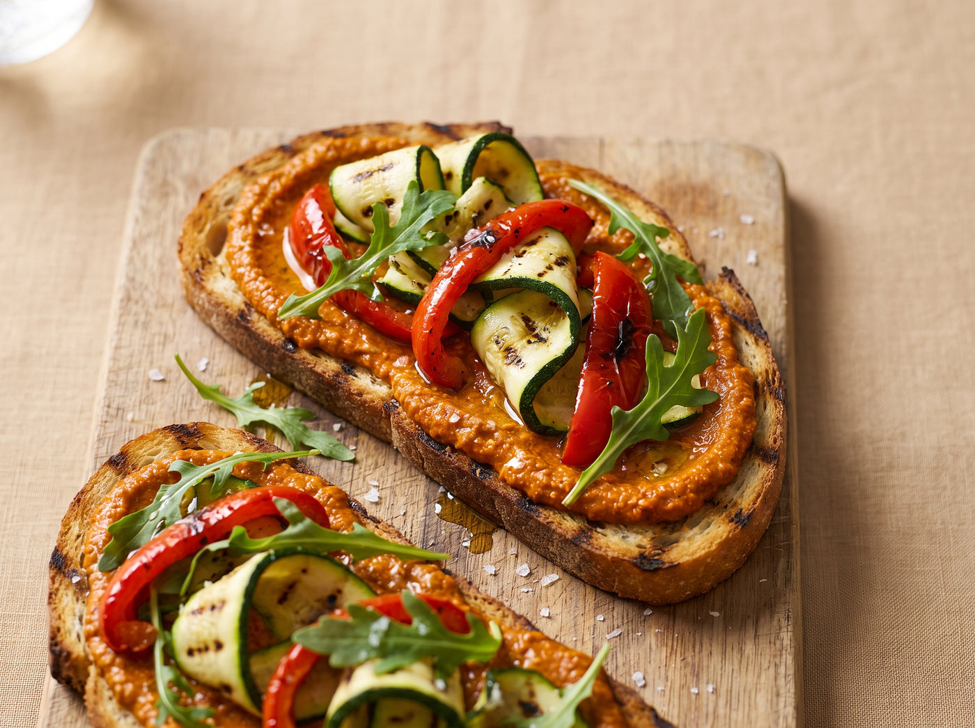 Romesco Grilled Vegetable Toast