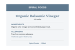 Organic Balsamic Vinegar - Ingredients and Allergens