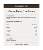 Cashew Butter - Ingredients, Nutritional Information and Allergens