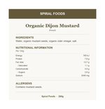 Organic Dijon Mustard - Ingredients, Nutritional Information and Allergens