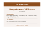 Mango Lemon Chilli Sauce - Ingredients and Allergens
