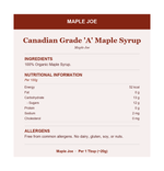 Maple Joe Maple Syrup - Ingredients, Nutritional Information and Allergens