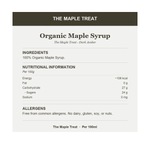 Organic Maple Syrup - Ingredients, Nutritional Information and Allergens