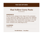 Thai Yellow Curry Paste - Ingredients and Allergens