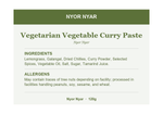 Vegetarian Vegetable Curry Paste - Ingredients and Allergens