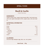 Basil and Garlic Pasta Sauce - Ingredients, Nutritional Information and Allergens